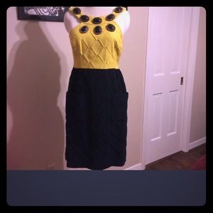 Sold! Milly colorblock dress with wood&gem embellishment